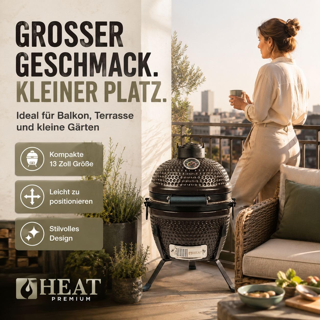 Premium Kamado Grill Fyregg 13 braun – Bild 8