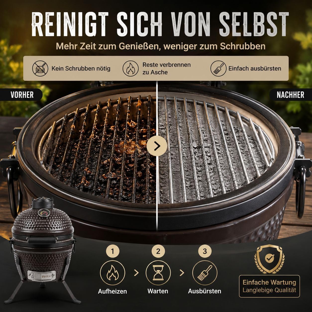 Premium Kamado Grill Fyregg 13 braun – Bild 7