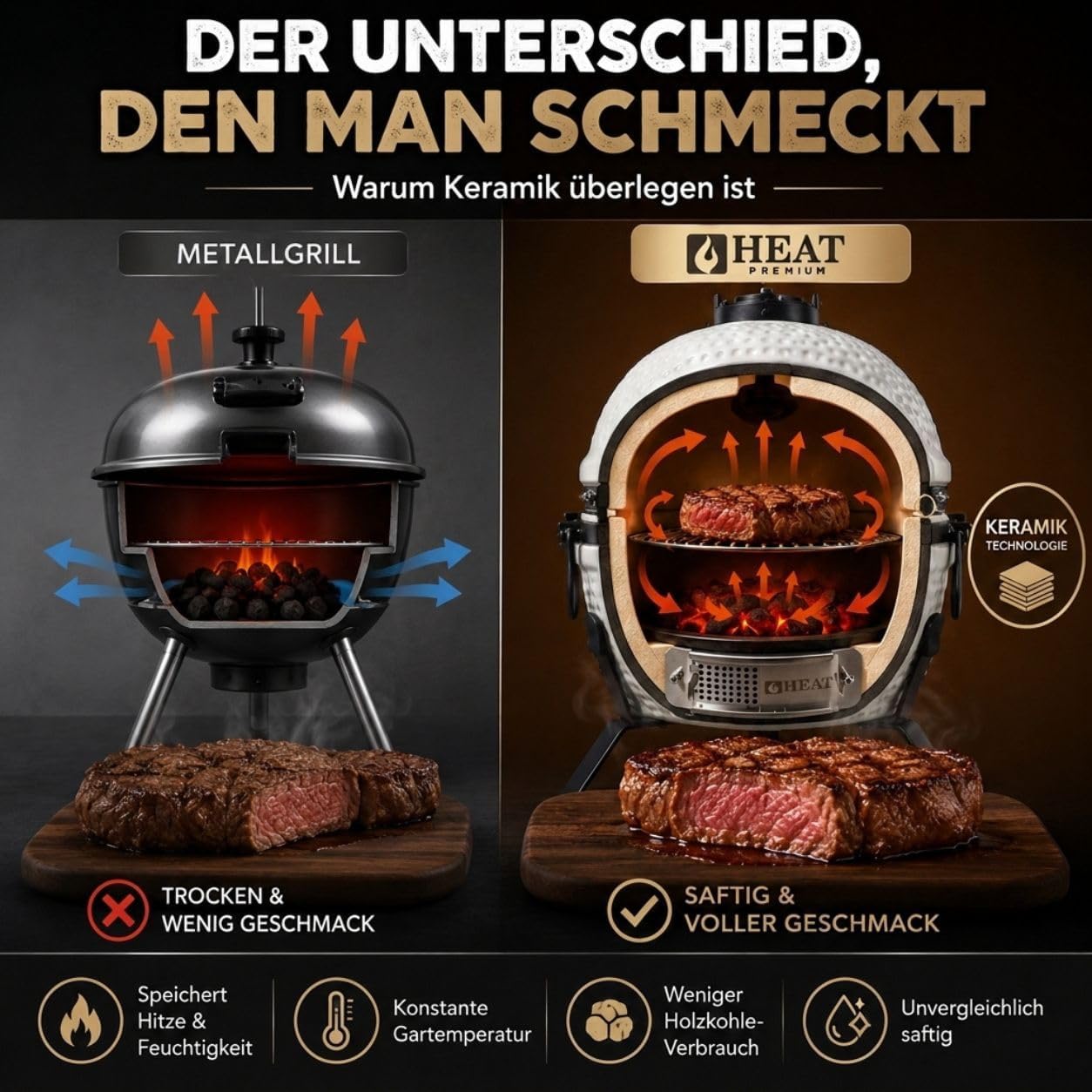 Premium Kamado Grill Fyregg 13 sand – Bild 9