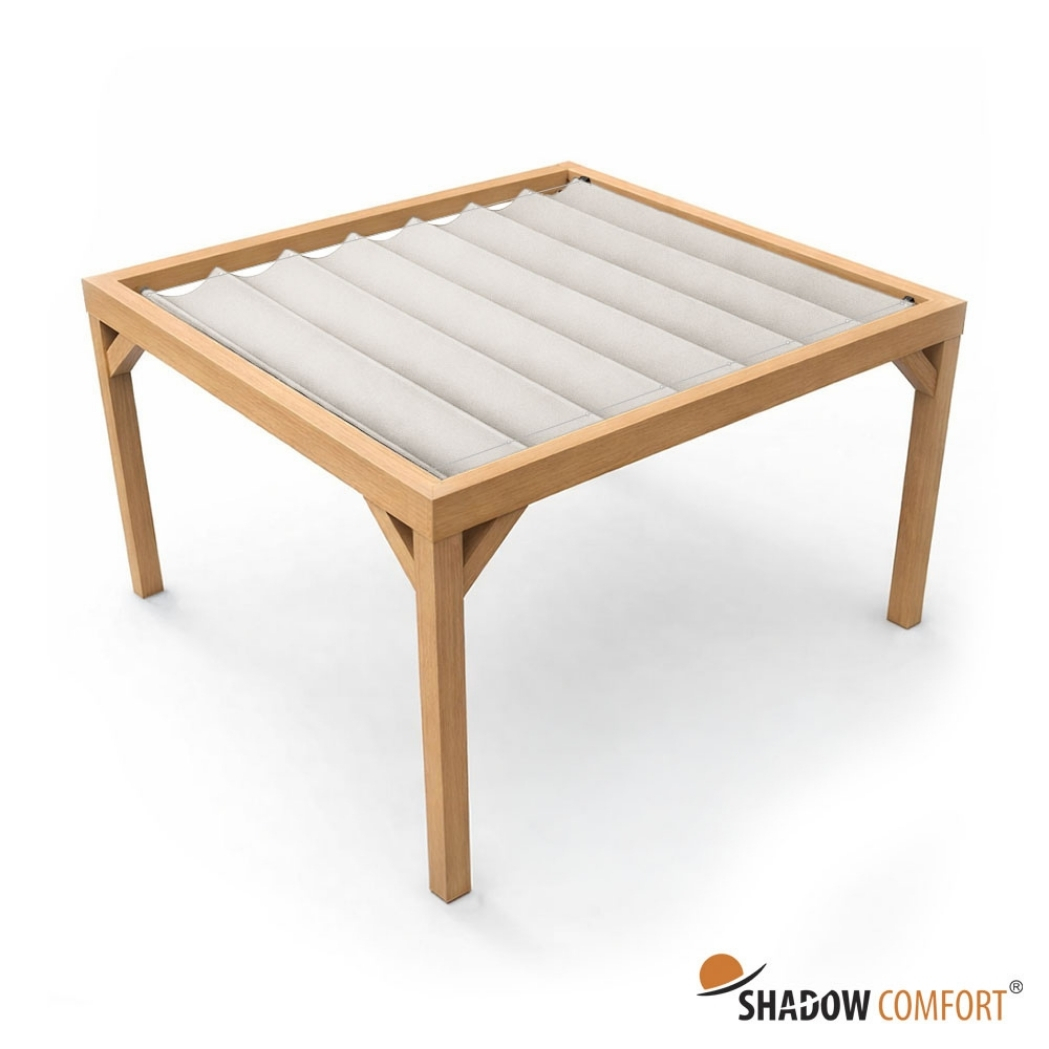 Holz Pergola Douglasie | 4.04 x 3.94m | inklusive Faltsonnensegel – Bild 12