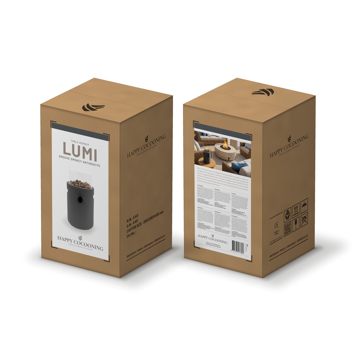 Lumi Groove Tischgaslaterne Anthrazit – Bild 6