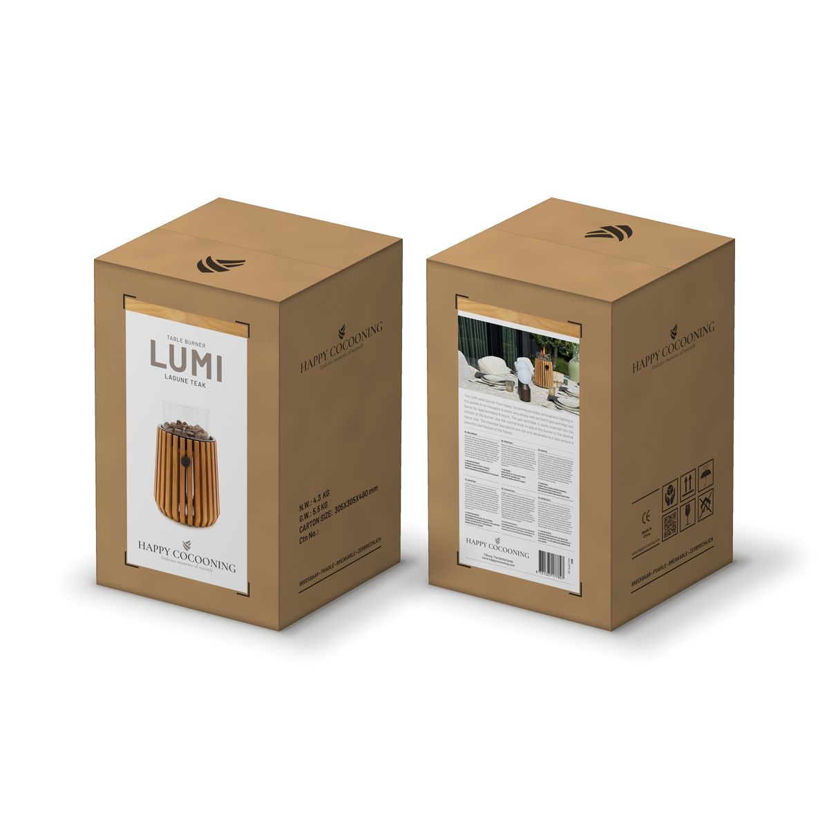 Lumi Lagune Tischgaslaterne Teak – Bild 3