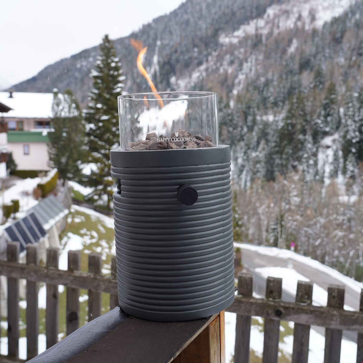 Lumi Groove Tischgaslaterne Anthrazit – Bild 3