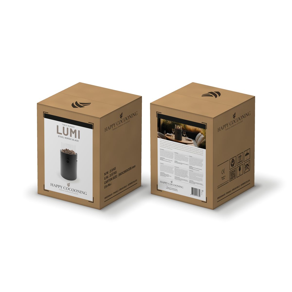 Lumi Steel Tischgaslaterne Schwarz – Bild 3